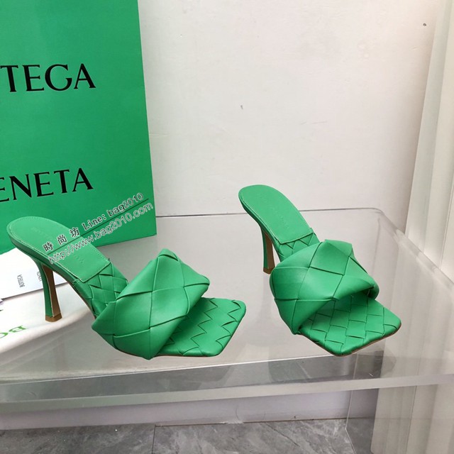 BOTTEGA VENETA寶緹嘉高跟版2022春夏新色編織高底拖鞋 dx3524